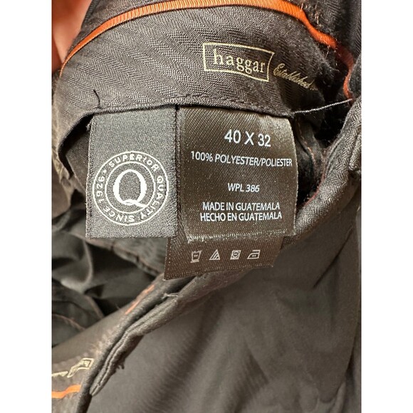 Haggar Black Dress Pants 40x32 100% Polyester - Superior Quality - Picture 3 of 4